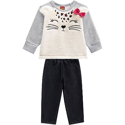 Conjunto Calça Infantil Feminino Manga Longa 207.102 Kyly