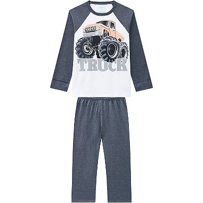 Pijama Infantil Masculino Brilha no Escuro Caminhão Kyly 207552