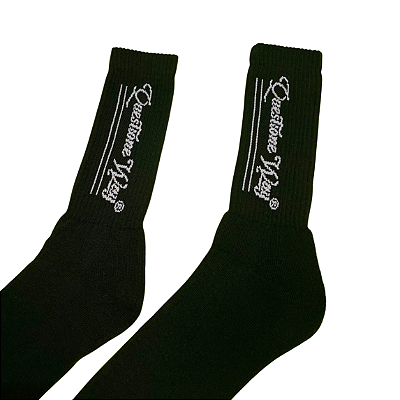 Meia cano alto Lettering Questione Way