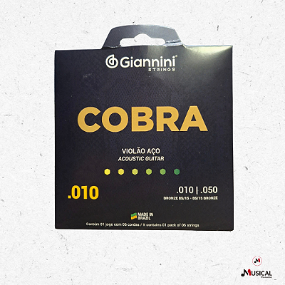 ENCORDOAMENTO GIANNINI COBRA VIOLAO ACO 010 / 050 GEEFLE