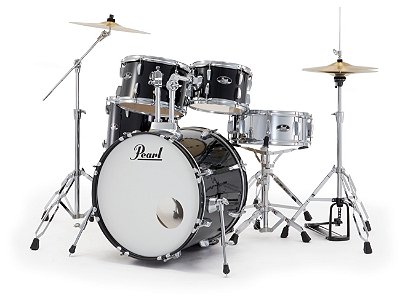 BATERIA PEARL ROADSHOW RS505M/C31 JET BLACK  BUMBO 20 C/ FERRAGENS E BANCO 20 10 12 14 14