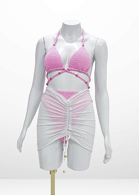 Saia de Tule Franzido Branca