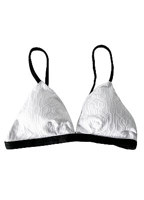 White / Black - Top Oásis Triângulo Fixo