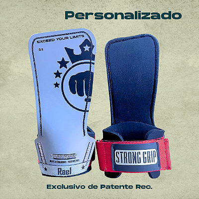 Novo Strong Grip All Prene [2] Gray Canvas - Pulseira Vermelha - PERSONALIZADO