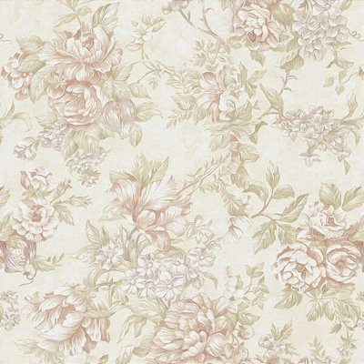 Papel Adesivo Floral Bege 02