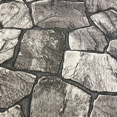 Papel de Parede Pedras Cinza 10 metros