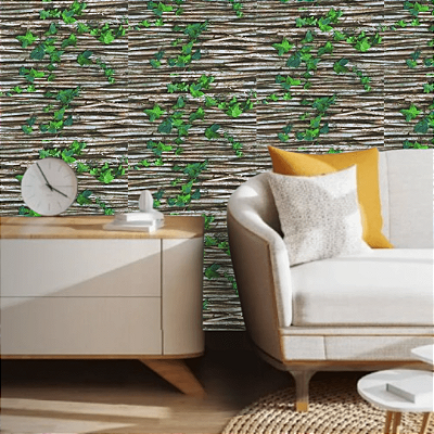 Papel de Parede Folhas de Hera Rolo com 10 Metros