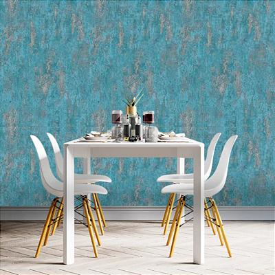 Papel de Parede em Tom de Azul Turquesa Rolo com 10 Metros