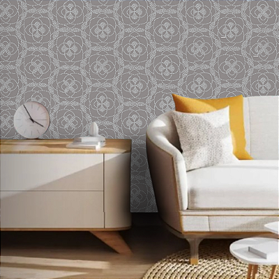 Papel de Parede Pontilhismo em Tom de Crômio Rolo com 10 Metros