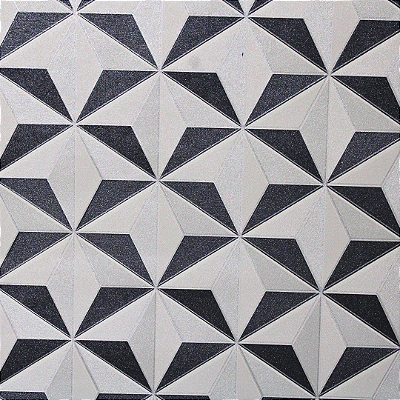 Papel de Parede Geométrico Preto e Branco Rolo com 10 Metros