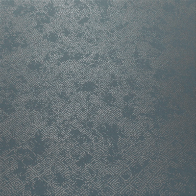 Papel de Parede Geométrico Azul e Prata Rolo com 10 Metros