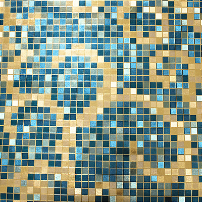 Papel de Parede Pastilhas Dourado e Verde Rolo com 10 Metros