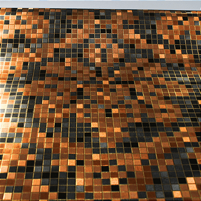 Papel de Parede Pastilhas Preto e Laranja Rolo com 10 Metros