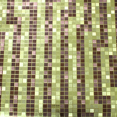 Papel de Parede Pastilhas Dourado e Marrom Rolo com 10 Metros