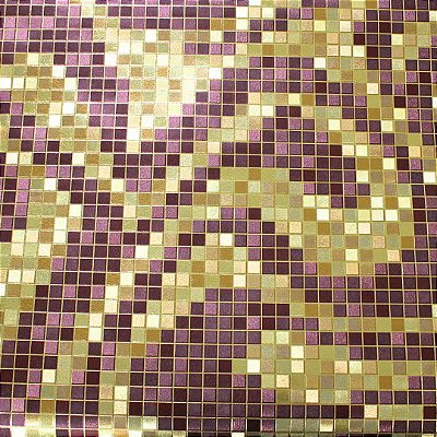 Papel de Parede Pastilhas Dourado e Vermelho Rolo com 10 Metros