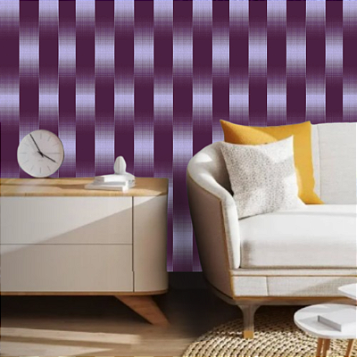 Papel de Parede Listrado Roxo e Prata Rolo com 10 Metros