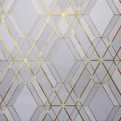 Papel de Parede Geométrico Rose com Dourado Rolo com 10 Metros