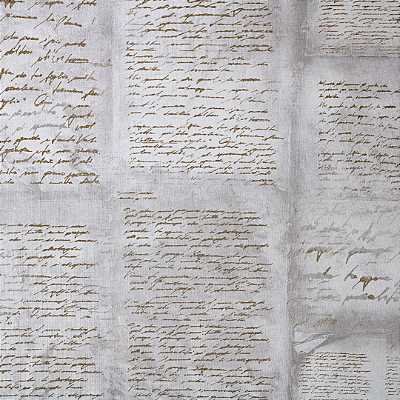 Papel de Parede Escrita Vintage Bege Claro Rolo com 10 Metros