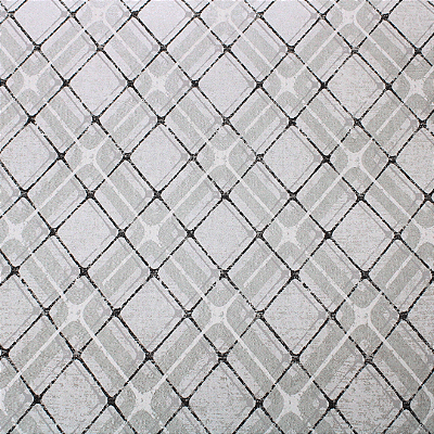 Papel de Parede Geométrico em Tons de Crômio e Preto com 10 Metros