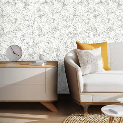 Papel de Parede Texturizado Preto e Branco Rolo com 10 Metros