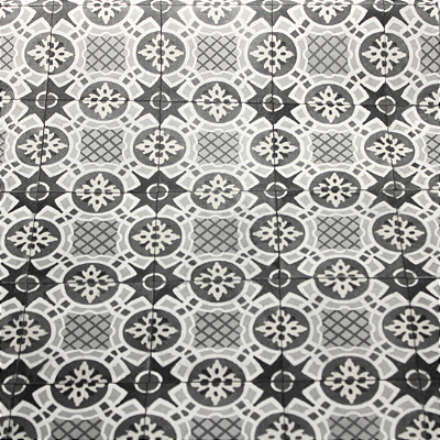 Papel de Parede Azulejo Português Preto e Branco Rolo com 10 Metros