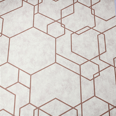 Papel de Parede Geométrico Rosé Rolo com 10 Metros