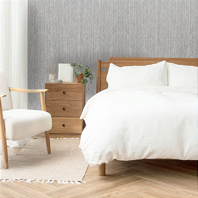 Papel de Parede Texturizado Cinza com Brilho Rolo com 10 Metros