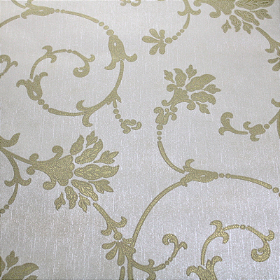 Papel de Parede Floral Bege Claro Rolo com 10 Metros