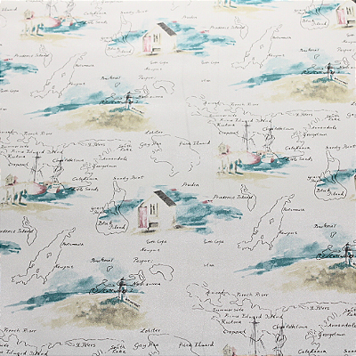 Papel de Parede Mapa Com Fundo Off White Rolo com 10 Metros