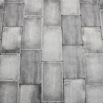 Papel de Parede Couro em Tom de Cinza Rolo com 10 Metros