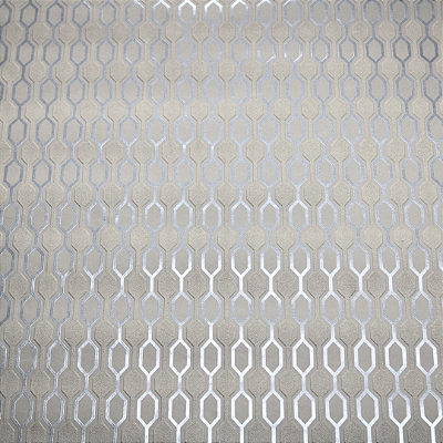 Papel de Parede Geométrico em Tom de Rose e Prata Rolo com 10 Metros