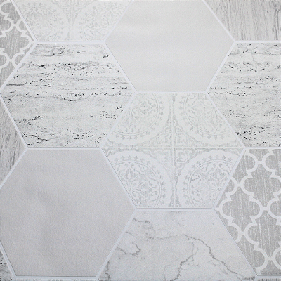 Papel de Parede Geométrico Off White Rolo com 10 Metros