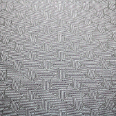 Papel de Parede Geométrico em Tons Prateados Rolo com 10 Metros