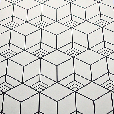 Papel de Parede Geométrico Bege Claro e Preto Rolo com 10 Metros