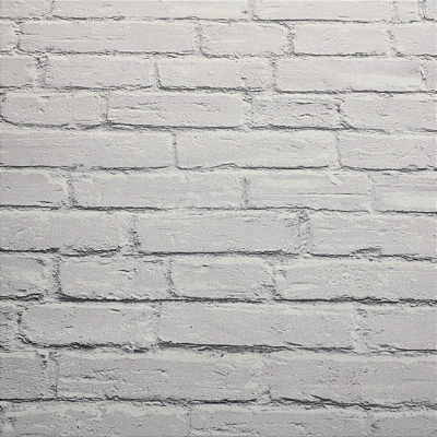 Papel de Parede Tijolinho Branco Padrão Rolo com 10 Metros
