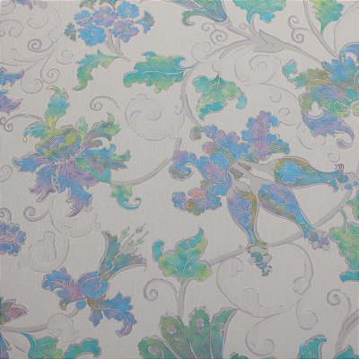 Papel de Parede Floral em Tons de Aquarela Rolo com 10 Metros
