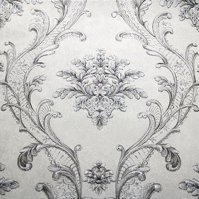 Papel de Parede Arabesco Bege Claro com Brilho Rolo com 10 Metros