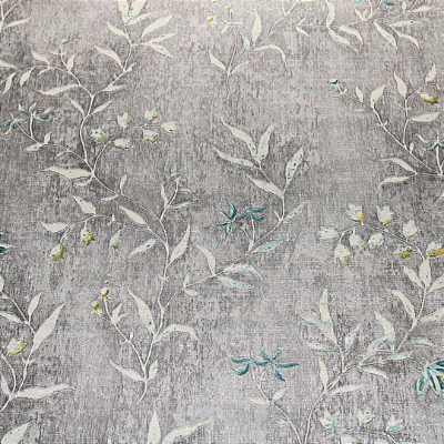Papel de Parede Folhagens Tom de Cinza Rolo com 10 Metros