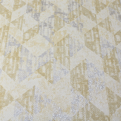 Papel de Parede Geométrico Tons Amarelo e Prata Rolo com 10 Metros