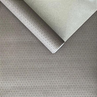 Papel de Parede Geométrico Hexagonal Cinza Efeito 3D 10M
