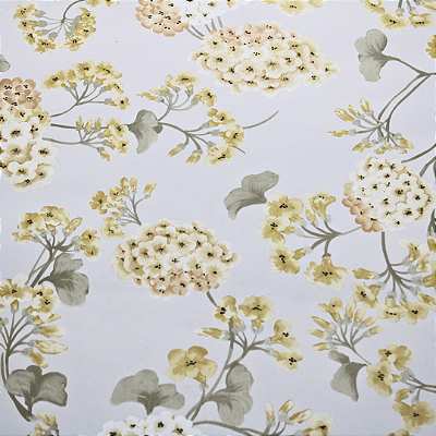 Papel de Parede Floral em Tons de Amarelo Rolo com 10 Metros