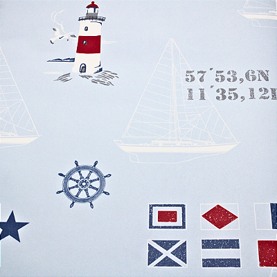 Papel de Parede Infantil Farol Azul Bebê Rolo com 10 Metros