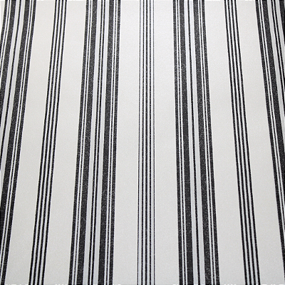 Papel de Parede Listrado Tons de Creme e Preto Rolo com 10 Metros