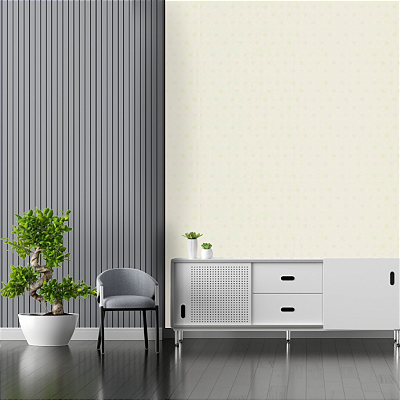 Papel de Parede Linhão em Tom de Creme Rolo com 10 Metros