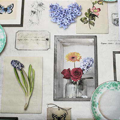 Papel de Parede Floral Rolo com 10 Metros