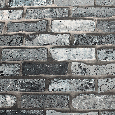 Papel de Parede Tijolinhos Azul Acinzentado Rolo com 10 Metros