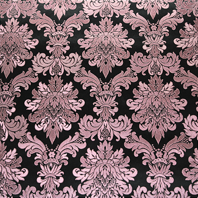 Papel de Parede Arabesco Preto e Rosa Rolo com 10 Metros