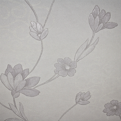 Papel de Parede Floral em Tons Claro com Brilho Rolo com 10 Metros