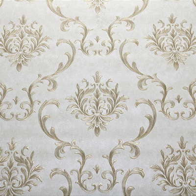 Papel de Parede Arabesco em Tom de Dourado Rolo com 10 Metros