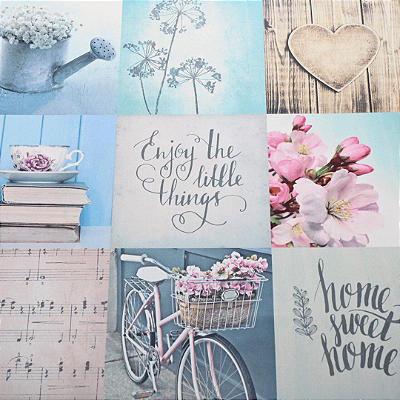 Papel de Parede Mural Floral em Tons de Azul Rolo com 10 Metros